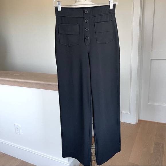NWT Halara High Waisted Button Multiple Pockets Straight Leg Pant Black S Petite - Picture 6 of 11